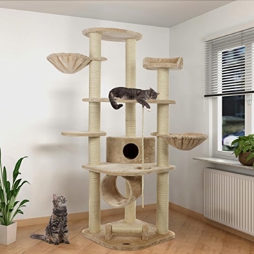 Happypet® CAT021 Kratzbaum Katzenbaum mittelhoch 1,86 m hoch Beige - 2