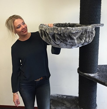 Kratzbaum große katze XXL Maine Coon Tower Blackline Anthrazit. Stämme 20cm Ø. Speziell für große und schwere Katzen. Deckenhoch. Von RHRQuality - 3