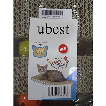 ubest Kratzbrett für Katzen mit Katzenminze, 28*19*19CM, Dreieck Kratzbaum, Kratzmöbel, Haustier Spielzeug - 7