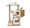 Vesper Katzenmöbel "Double" walnut - zwei Kubus-Höhlen mit einer Plattform - 1