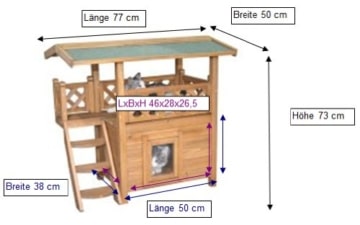 Katzenhaus Lodge von Kerbl, 77 x 50 x 73 cm, Outdoor 4