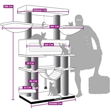 Design Kratzbaum XXL Lookout Petrebels 198 cm