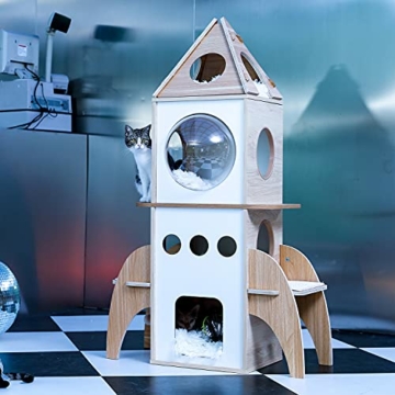 Holz Kratzbaum Rakete Katzenhaus Spielturm von Umi