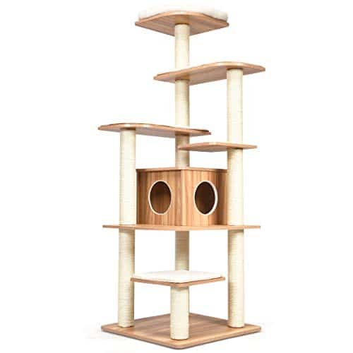 Kratzbaum Holz COSTWAY 175cm Naturkratzbaum