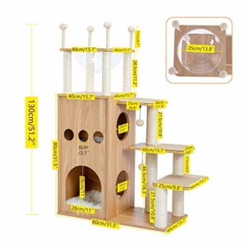 Holzkratzbaum PAWZ Road - Luxus Schloss - Naturkratzbaum aus Holz - Maße